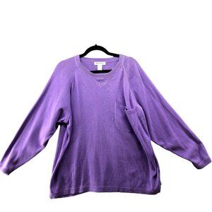 Vintage Eddie Bauer Oversized Sweater Womens XS / S / M Purple Cotton Pullover
